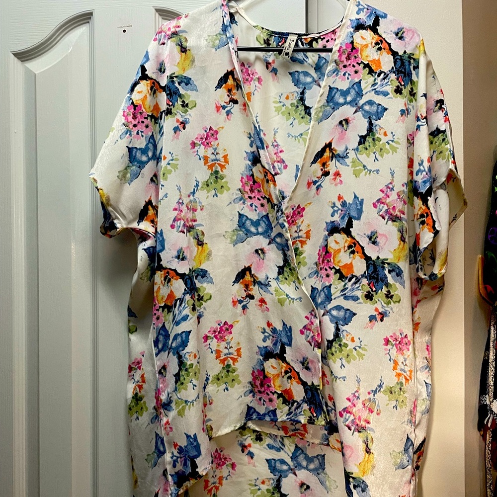Summer weight open front kimono